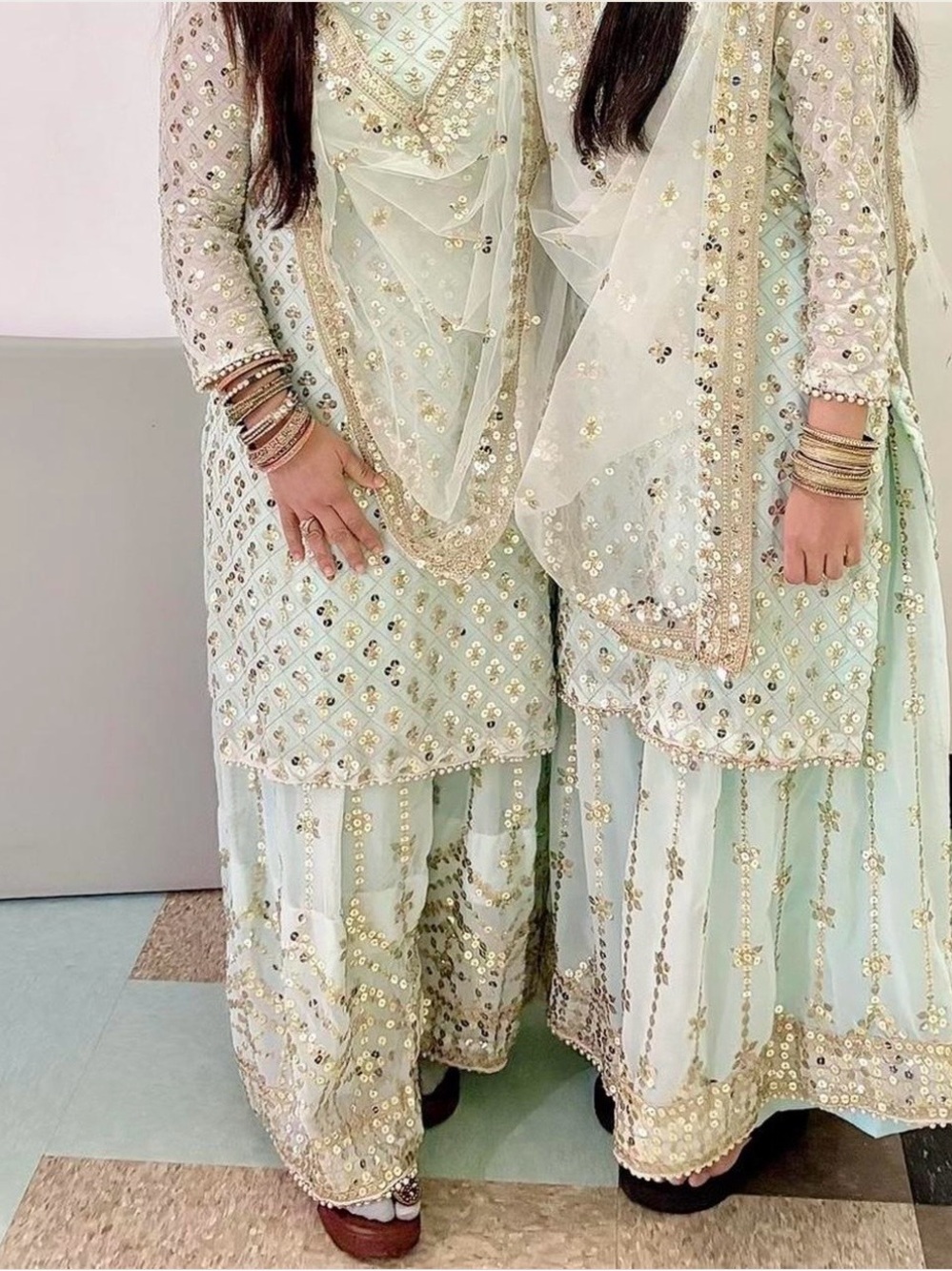 SALWAR KAMEEZ PAKISTANI INDIAN WEDDING PARTY WEAR BOLLYWOOD SUIT SHARARA PLAZZO - Picture 3 of 4